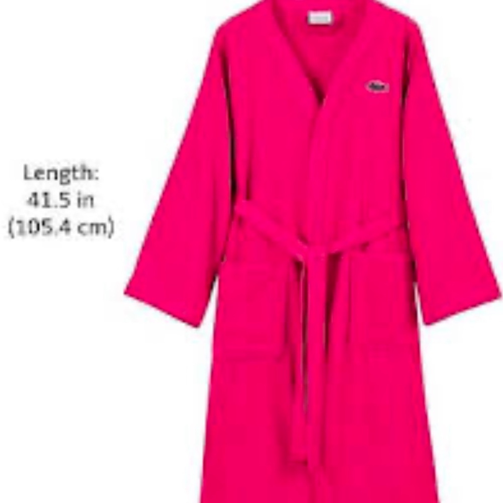 Lacoste pink terry cloth Bathrobe - Picture 2 of 4
